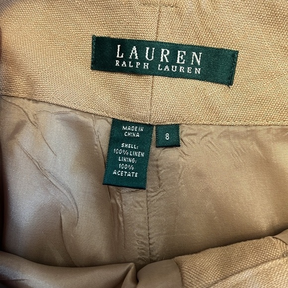 Lauren Ralph Lauren Linen Wide Leg Trouser Pants - Picture 8 of 8